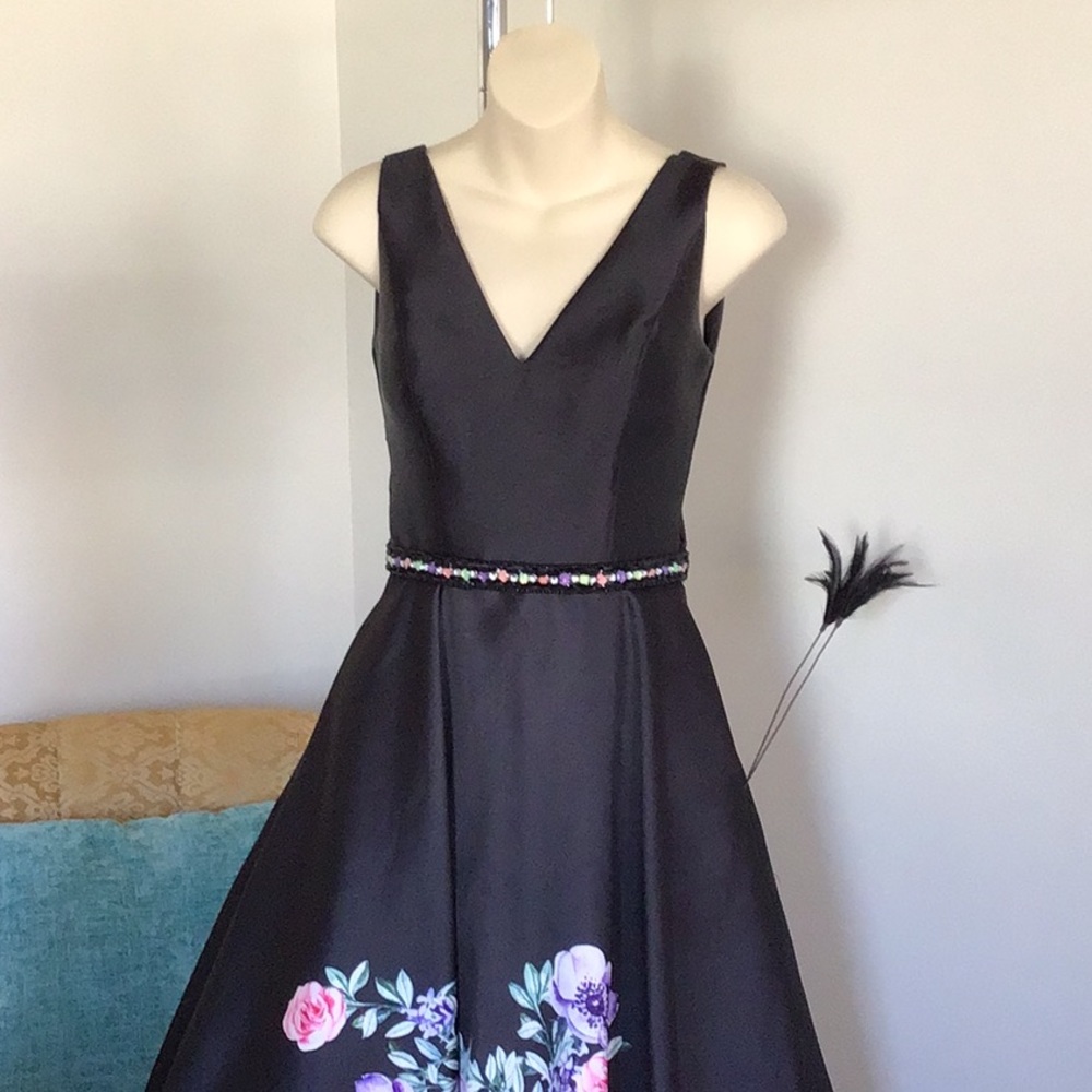 Black with flowers ballgown. - Picture 2 of 6